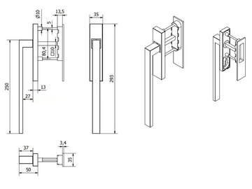 ARTWORK AS1102-P28-BGO - Brass pull handle for sliding doors by Fama International - view 3